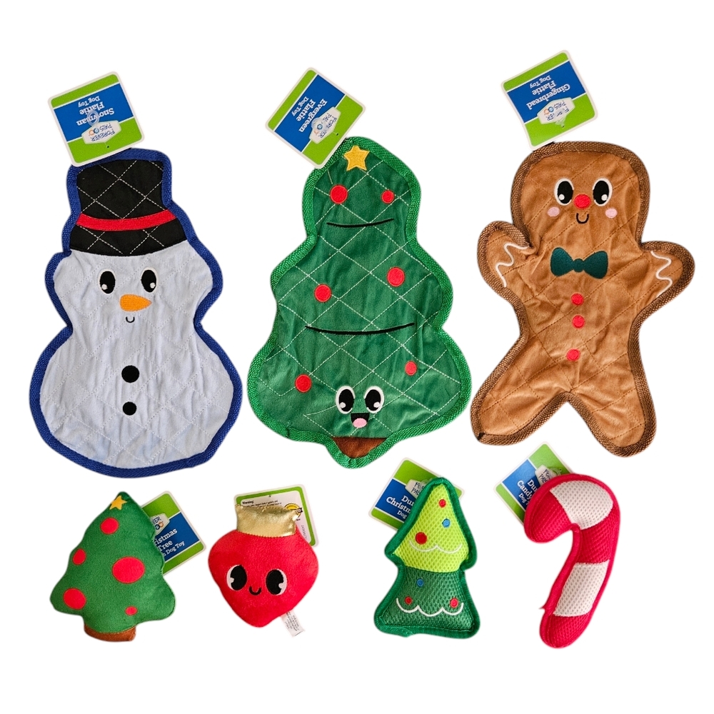 NWT Forever Pals Holiday/Christmas 7-Pack Dog Toys